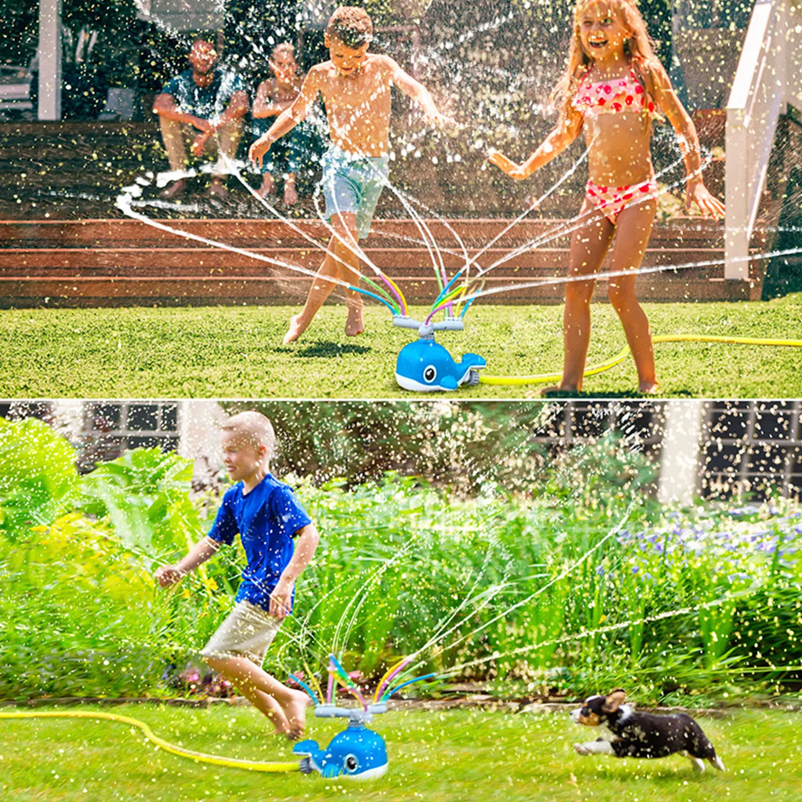 

Забавная летняя игрушка для распыления воды, вращающаяся на 360 градусов детская спринклер в форме Кита, игрушка для ванны, подарок на день рождения для детей
