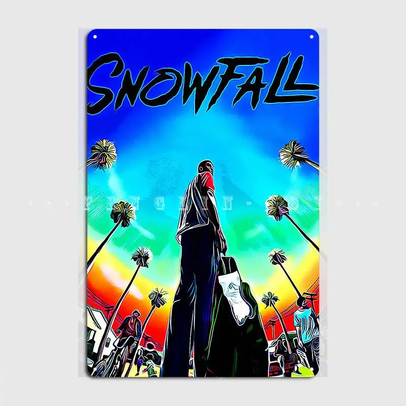 

Snowfall Metal Plaque Poster Cinema Garage Party Decoration Plates Tin Sign Poster