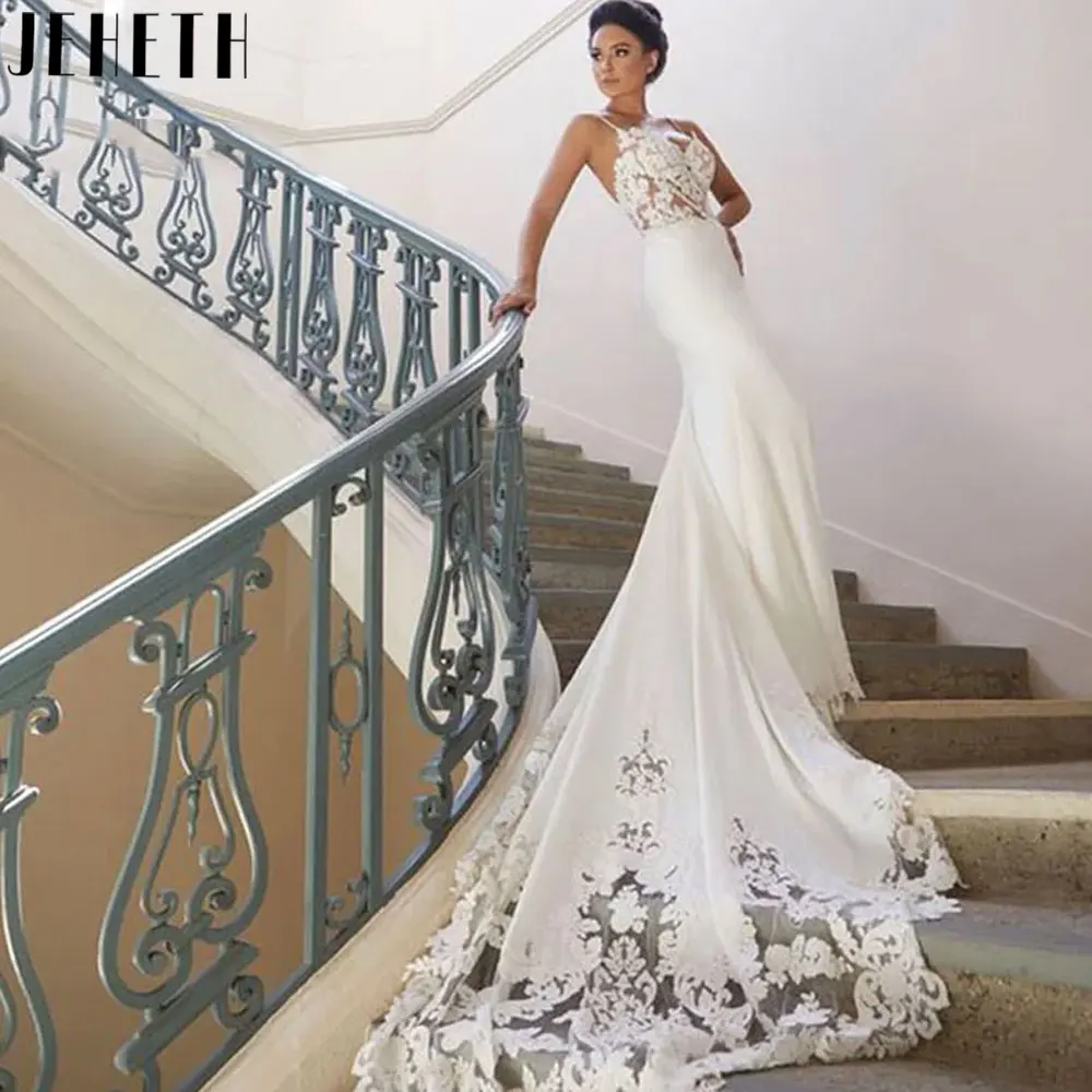 

JEHETH Princess Sweetheart Neck Mermaid Wedding Dresses Sexy Sleevelesss Backless Bridal Gowns Custom Made Vestido De Novia 2024
