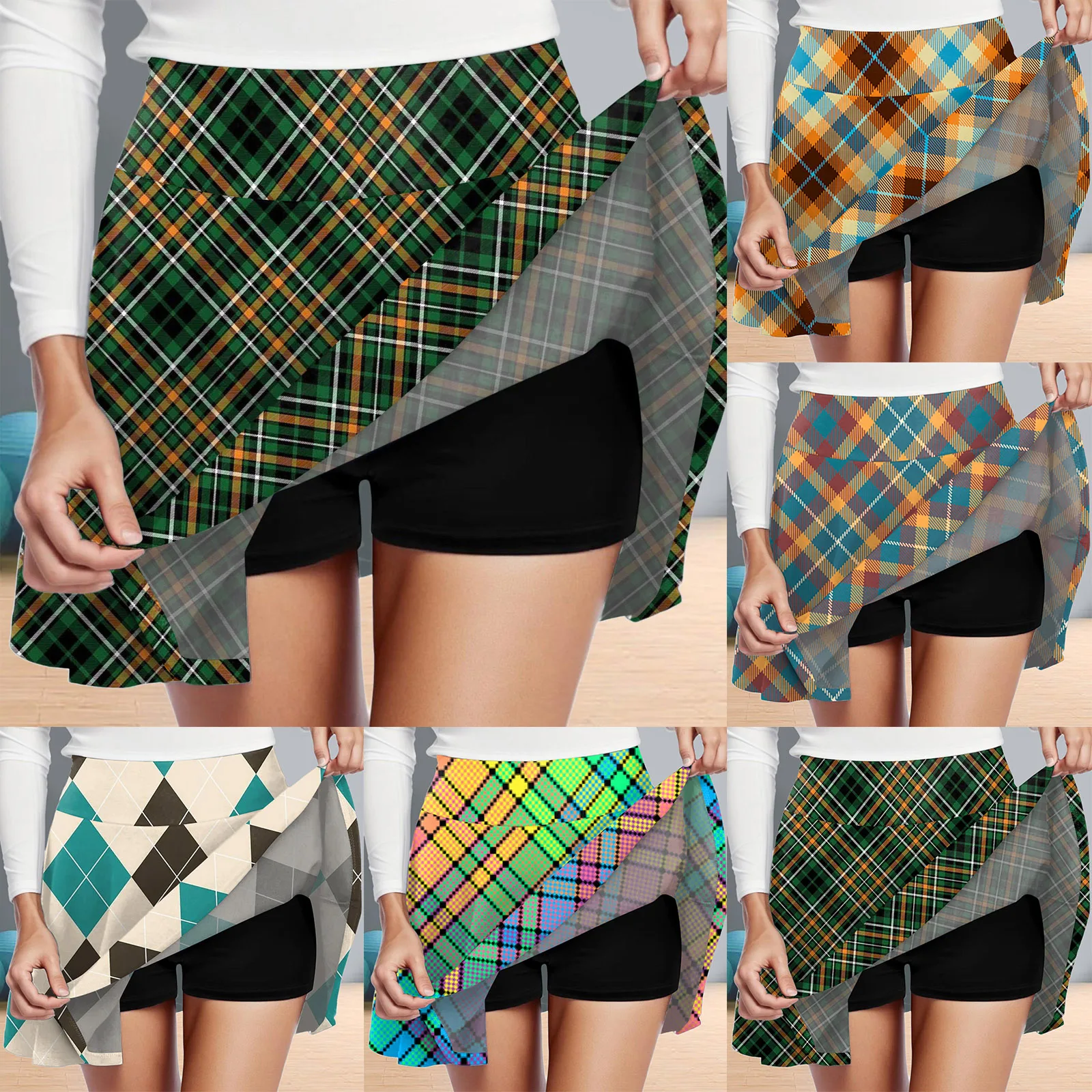 

Women's High Waisted Tennis Skirts Pleated Skorts Skirts For Women With Shorts Cute Skirt