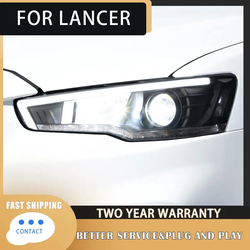 Автомобильные фары для Mitsubishi Lancer EX светодиодные 2008-2016 передняя фара Drl объектив