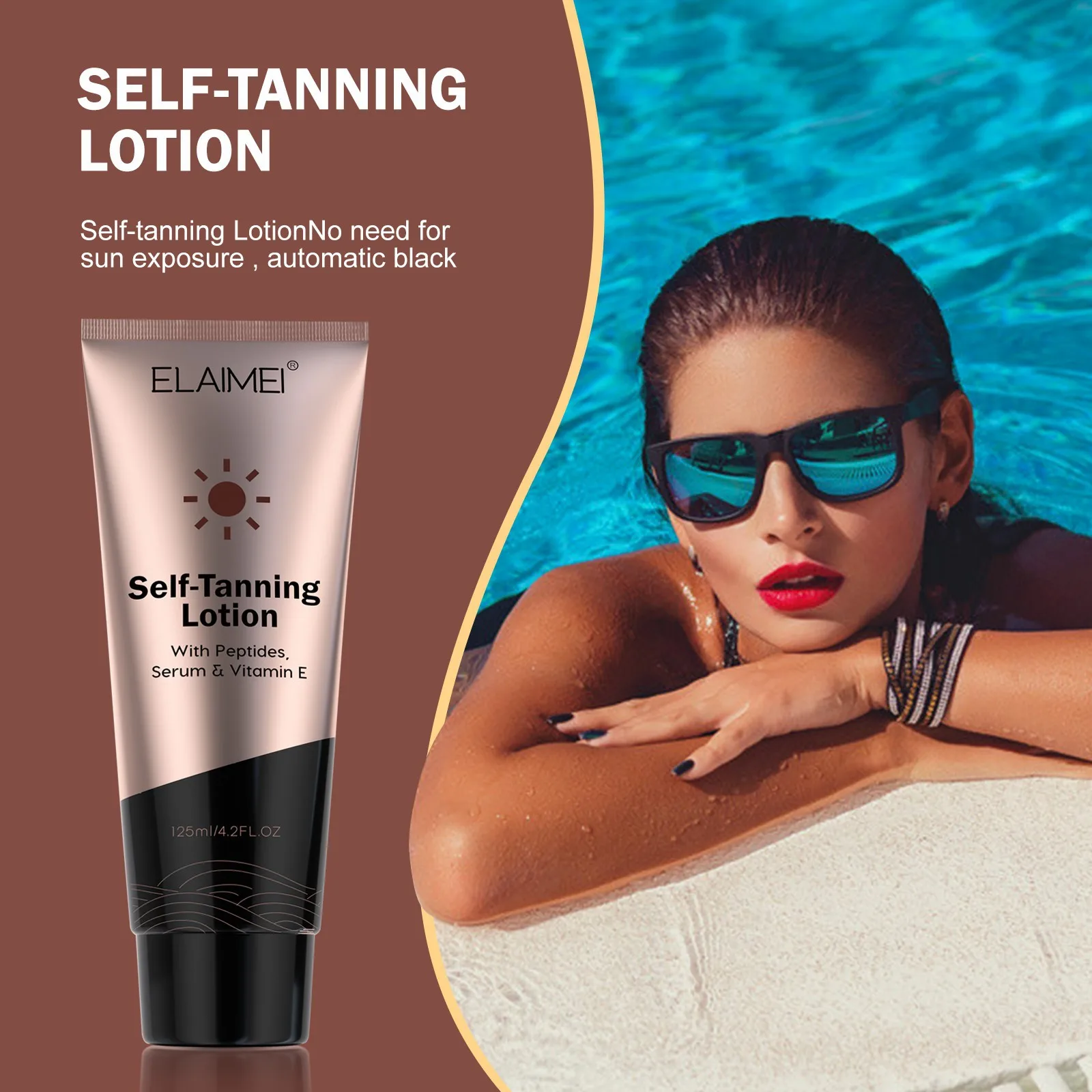 ELAIMEI 1pcs 125ML New Tanning Cream Self Tanning Cream Tanning Cream Bronze Breast Milk Free Shipping