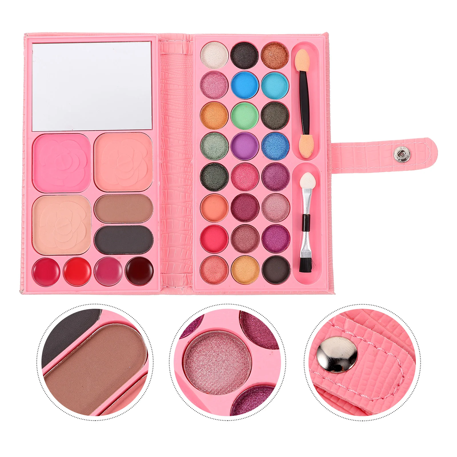 

Colors Kids Makeup Palettes Blush Eye Shadow Powder Pan Beginner Makeup Plate Washable Beauty Set