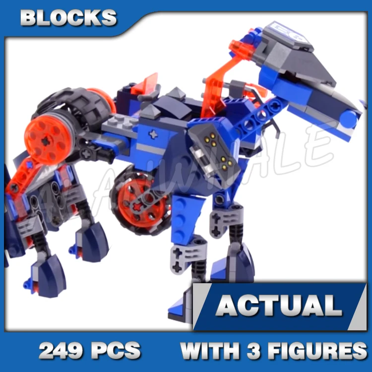 

249pcs Nexoes Knights 2in1 Lance's Mecha Horse Turbo Jouster Mode Flame Thrower 10485 Building Blocks Set Compatible with Model