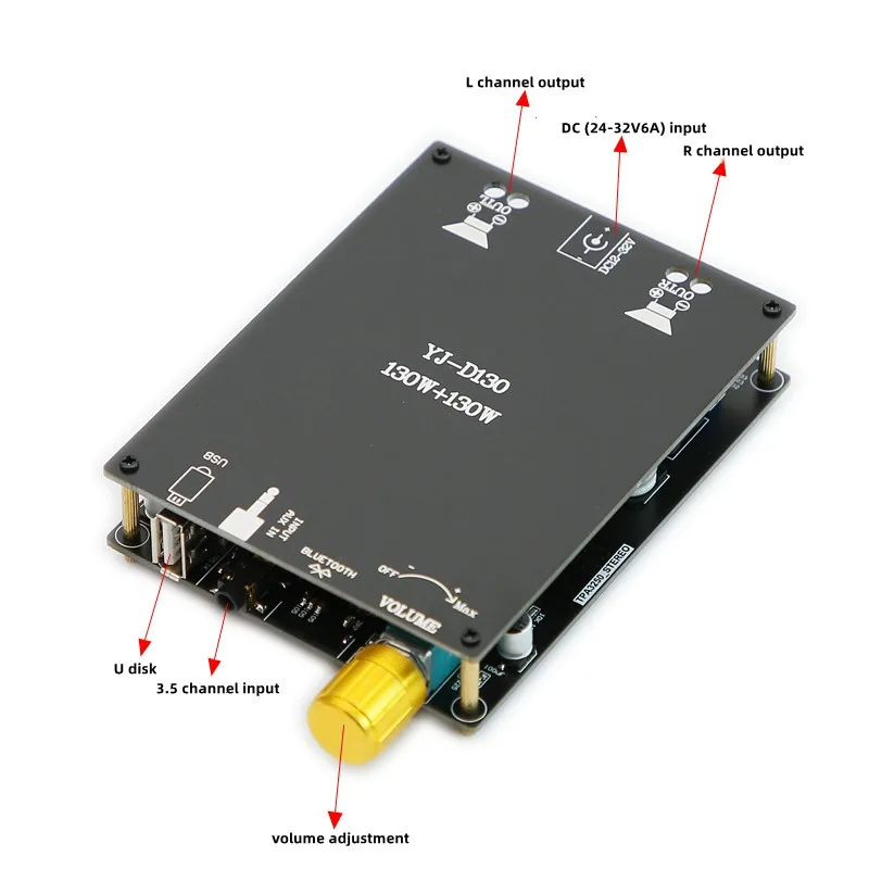 

D130 TPA3250 Bluetooth U дисковый цифровой двухканальный усилитель мощности класса D (130 Вт + 130 Вт)