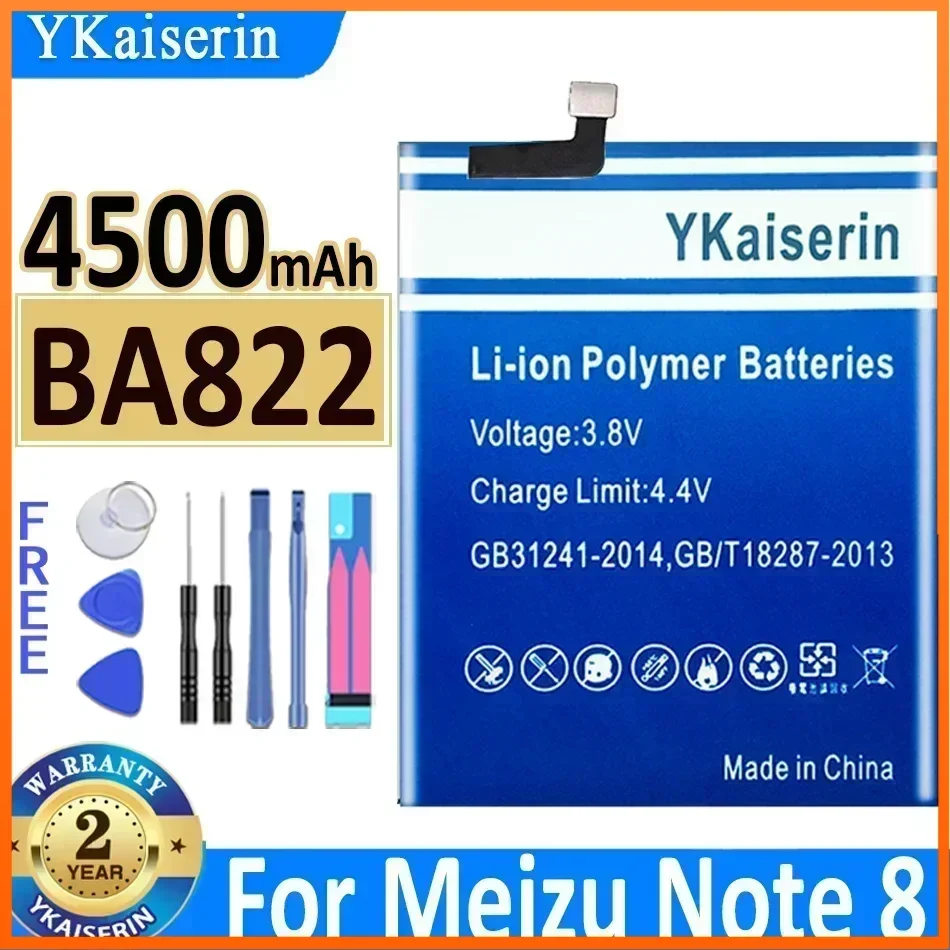 Аккумулятор ykaisсеребрин BA822 на 4500 мАч для смартфона Meizu Note8 Note 8 M822H M822Q портативные