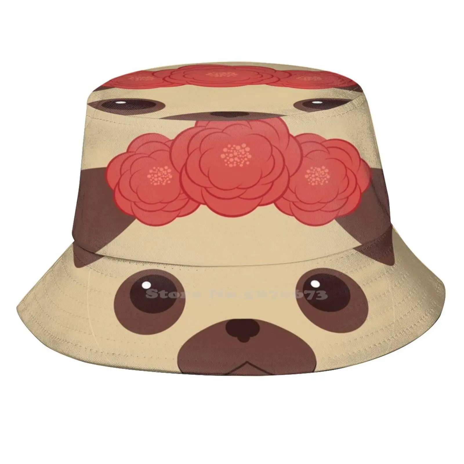 

Костюм мопса, милая собака с красивыми цветами, подарок, складная Панама, Панама, шапка, мопс, милая собака, забавный щенок, животное