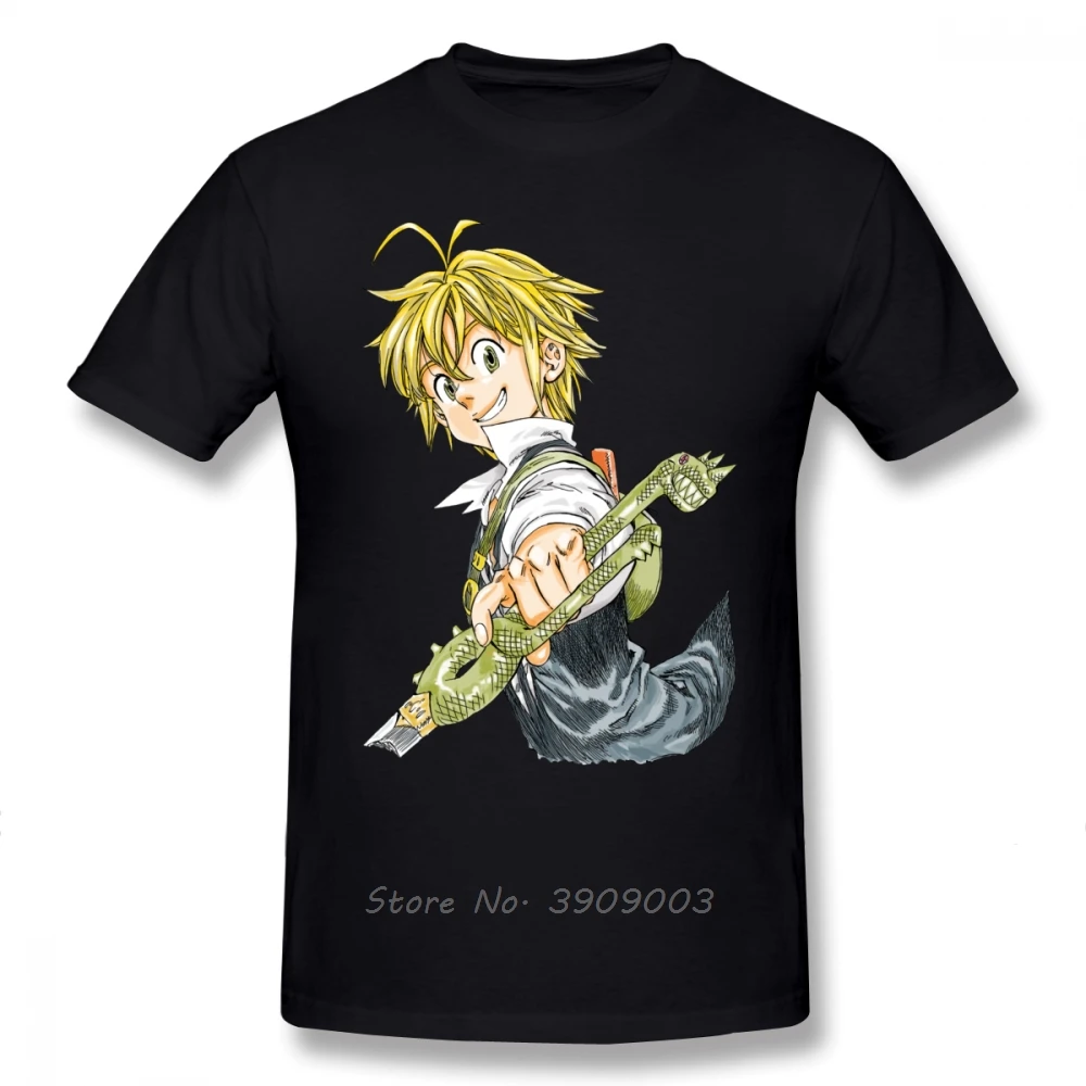 

Meliodas T Shirt Meliodas T-Shirt Casual Men Cotton Tshirt Hip Hop Tees Harajuku Streetwear
