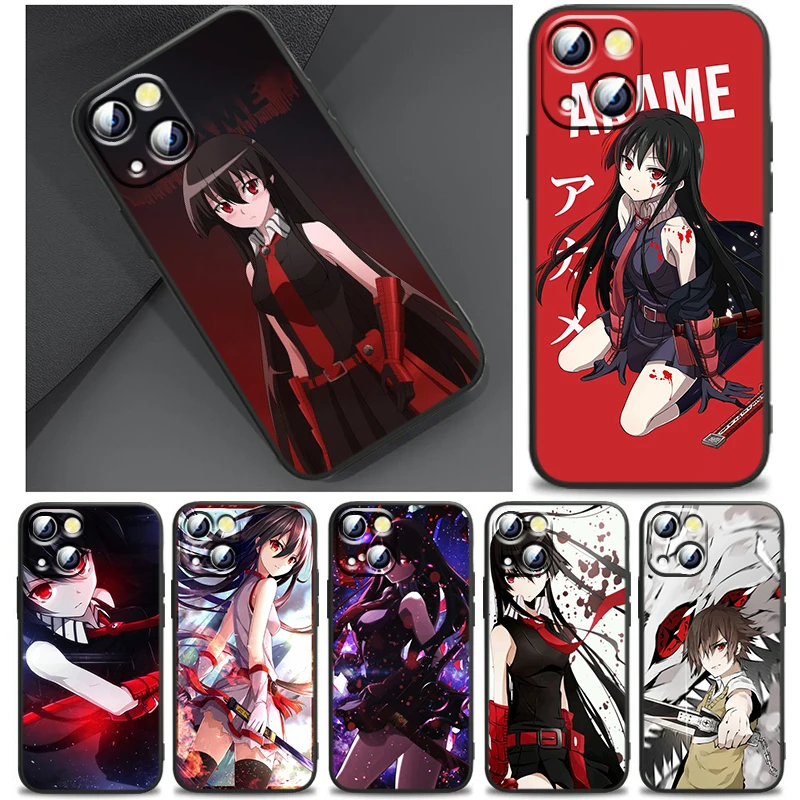 

Akame Ga Kill Anime cartoon Cover For Apple iPhone 14 13 12 11 SE XS XR X 7 8 6 mini Plus Pro MAX 2020 Black Phone Case