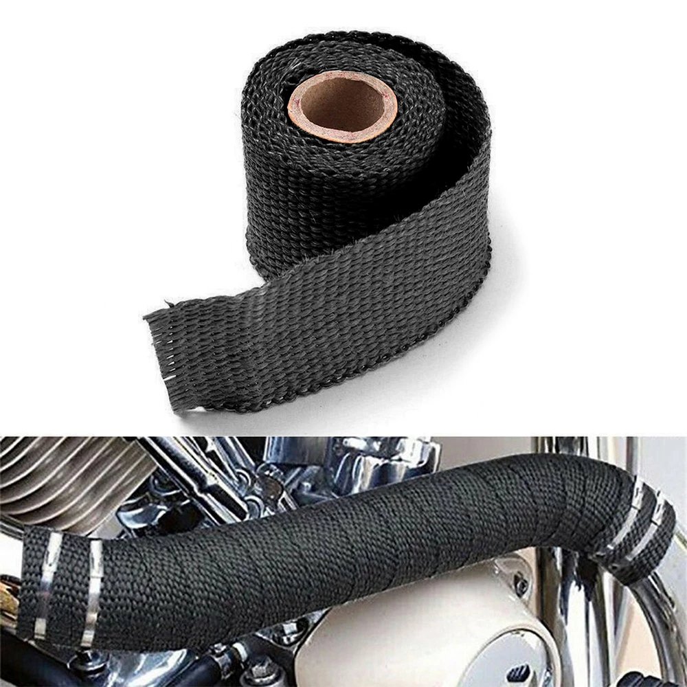 

1.5 Meters Auto Insulation Heat Wrapped Tape 900-1200 Degrees Temperature Car Exhaust Pipe Wrap Insulation Glass Fiber Tape