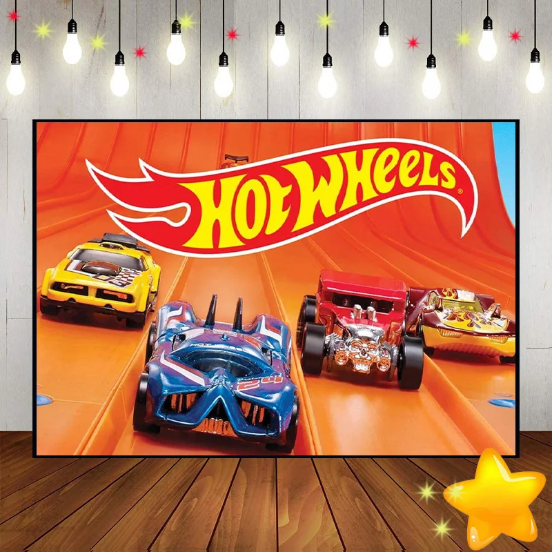 

Hot Wheels Tabletop Wild Hot Racer Car Background Photo Decoration Custom Birthday Backdrop Party Photography Backdrops Banner
