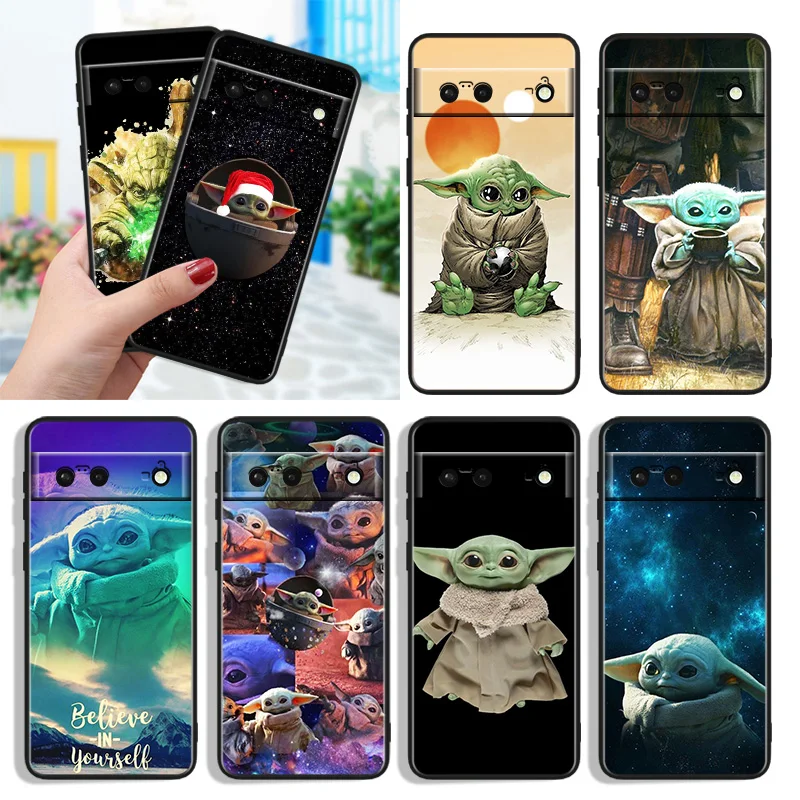 

Cute Baby Yoda Shockproof Cover for Google Pixel 7 6a 6 Pro 5 4 4A XL 5G Black Phone Case Shell Soft Fundas Capa