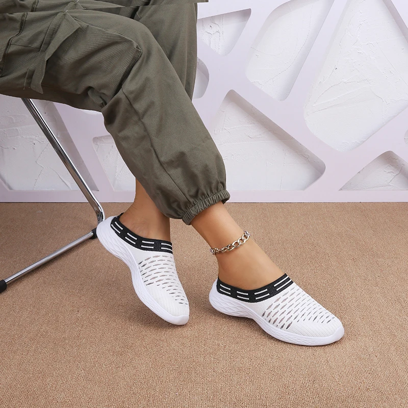 New Breathable Fashion Shoes Unisex Half Dragged Casual Shoes Comfortable Soft Sneakers Women zapatos de mujer tendencia 2022