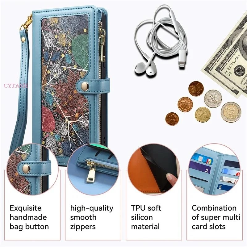 Для Motorola G85 G34 G24 G04S G84 G54 Power Crossbody Zip Wallet Кожаный чехол Moto X50 Ultra Edge 50 Pro Fusion 40 Neo E14 Cover