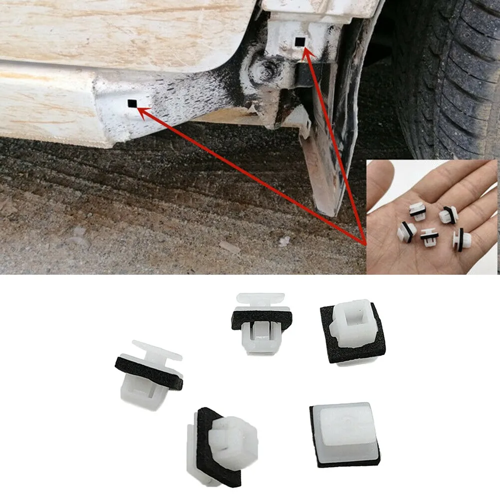 

10*Car Sill Moulding Side Skirt Trim Clips For Honda Buckle White + Black Plastic Trim Clip High Quality Parts Car Accessories