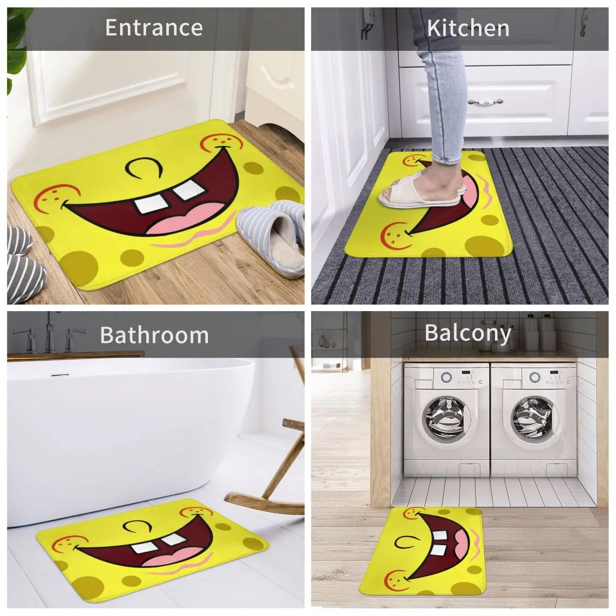 Противоскользящий коврик для ванной комнаты с изображением лица |