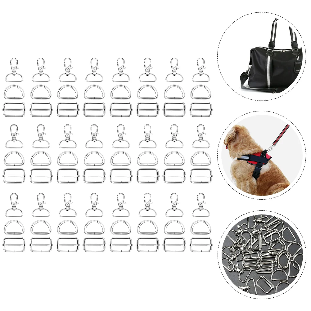 

60Pcs DIY Handbag Bags Buckle Cat Dog Collar DIY Buckles Metal D Ring Buckle
