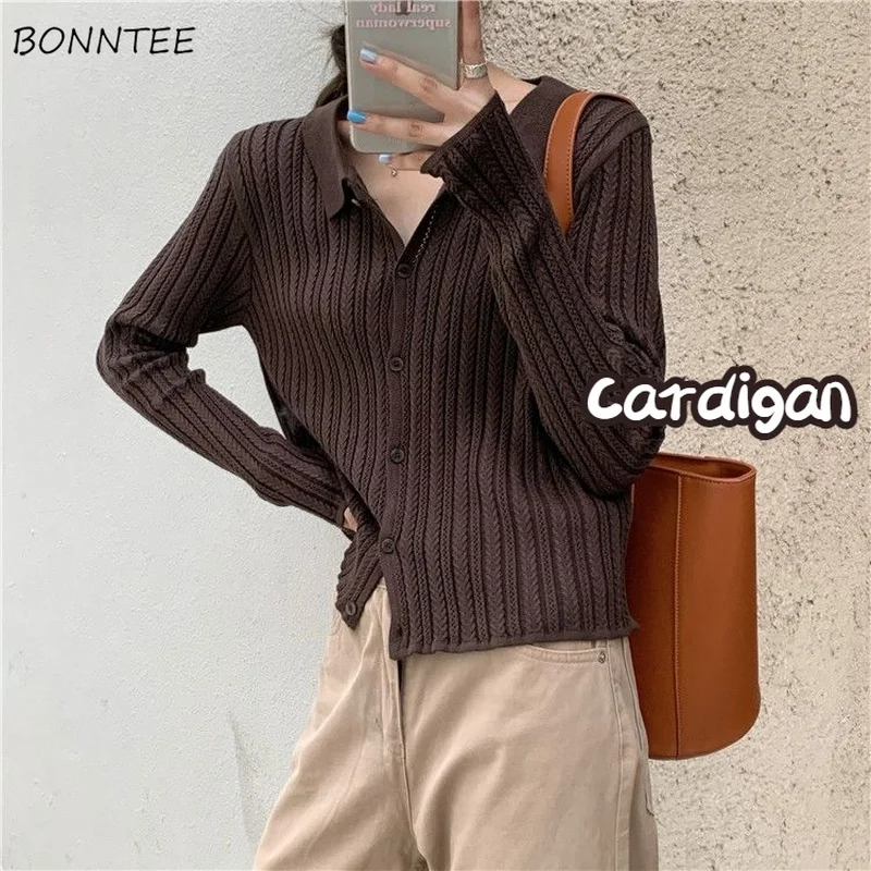 

Женский трикотажный кардиган с длинным рукавом, в стиле ретро