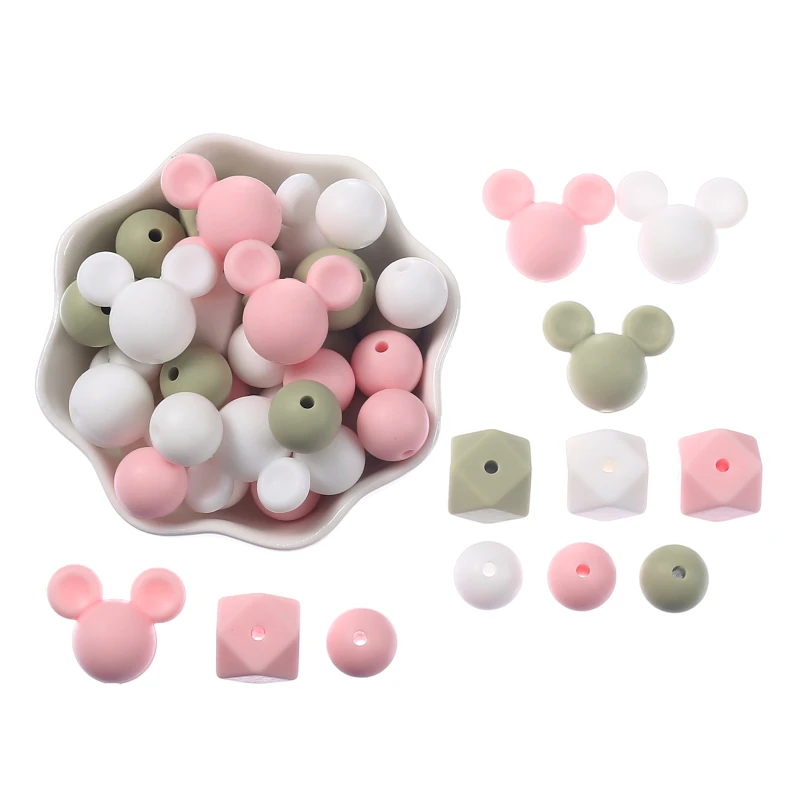 51 шт. набор силиконовых бусин для прорезывания зубов
