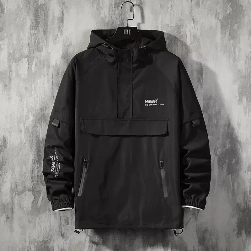 

NEW IN 2022 Men Streetwear Jackets And Coats Hip Hop Harajuku Men's Windbreaker Overcoat Mens Clothing