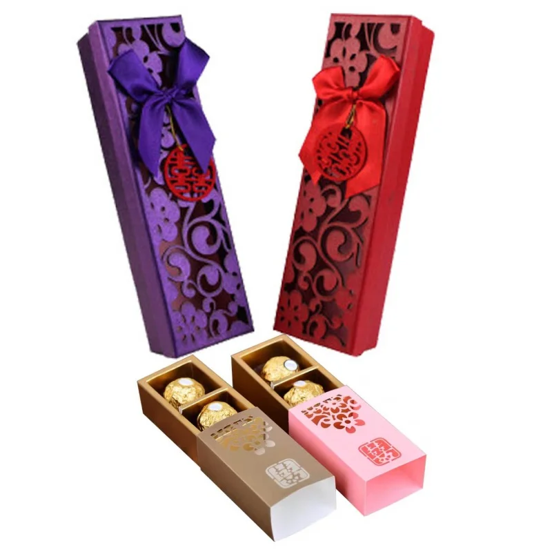 Hot!!! Candy Decoration Elegant Romantic Wedding Event Party Supplies Laser Cut Sweet Favors Packaging Paper Cardboard Gift Box