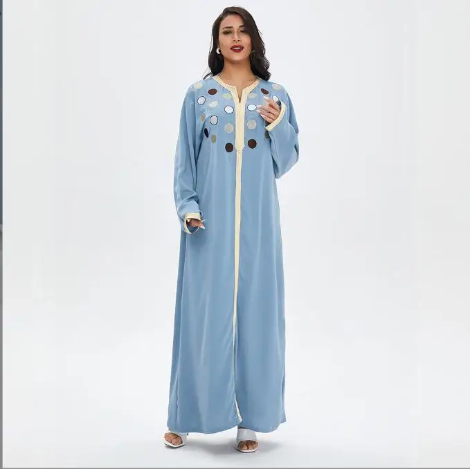 Женское платье-макси в мусульманском стиле, демисезонное длинное платье, модель K1598