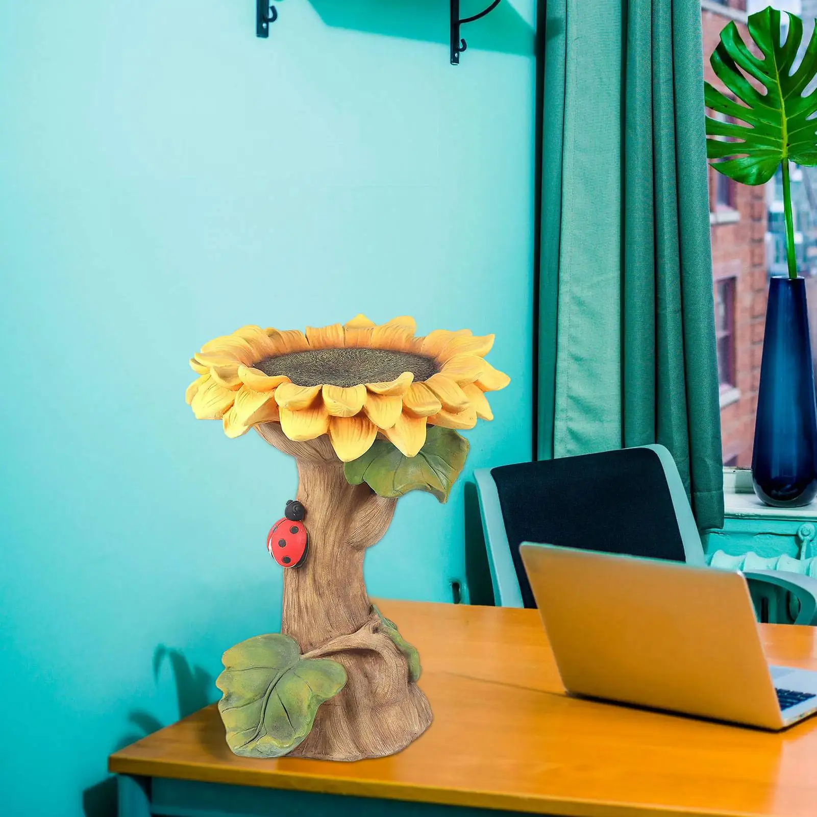 Подсолнух птица ванна украшение сада открытый двор газон декор художественные