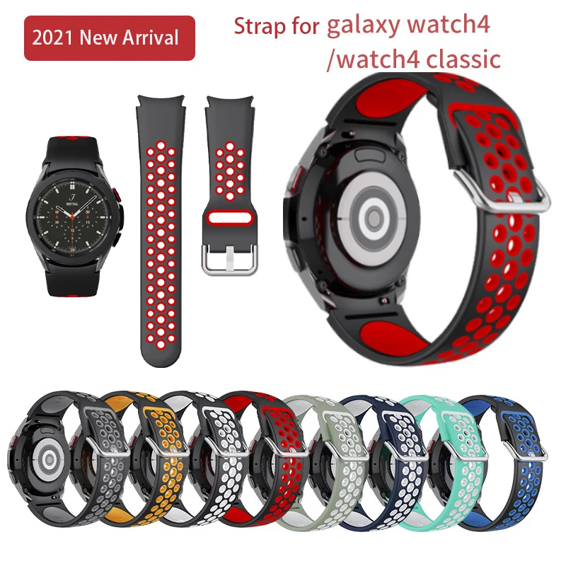 

Ремешок силиконовый для Samsung Galaxy Watch 4 40 мм 44 мм, дизайнерский спортивный браслет без зазора для Galaxy Watch 4 Classic 42 мм 46 м