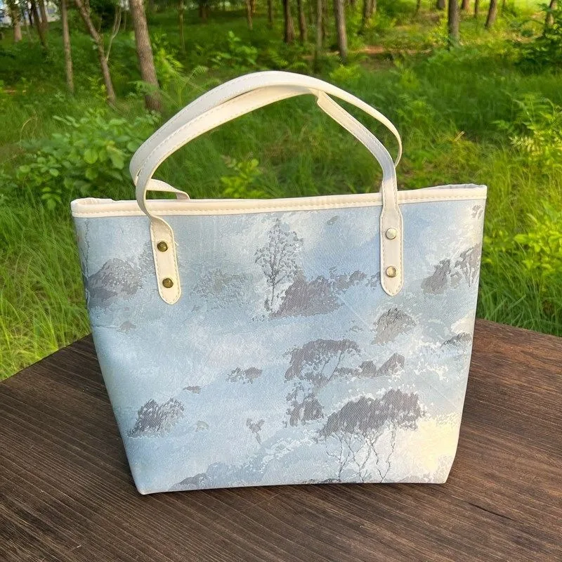 Китайские сумки-тоуты Hanfu жаккардовый дорожный рюкзак ранцы для