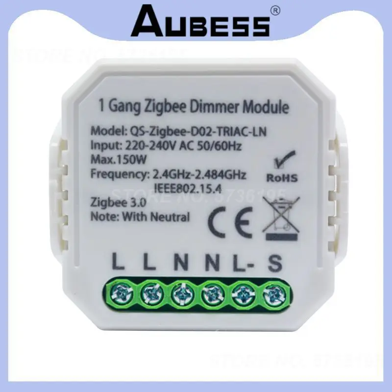 

Беспроводной Диммер Zigbee, 2 канала, 220 В, с нулевым модулем переключения, работает с Alexa Google Home
