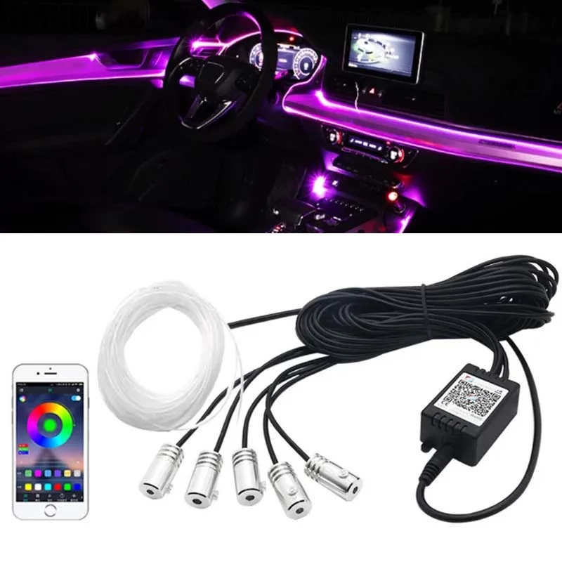 

8 в 1 USB светодиодсветодиодный атмосферная Автомобильная продукция с активным освещением внутренние рассеянные оптические полосы светильн...