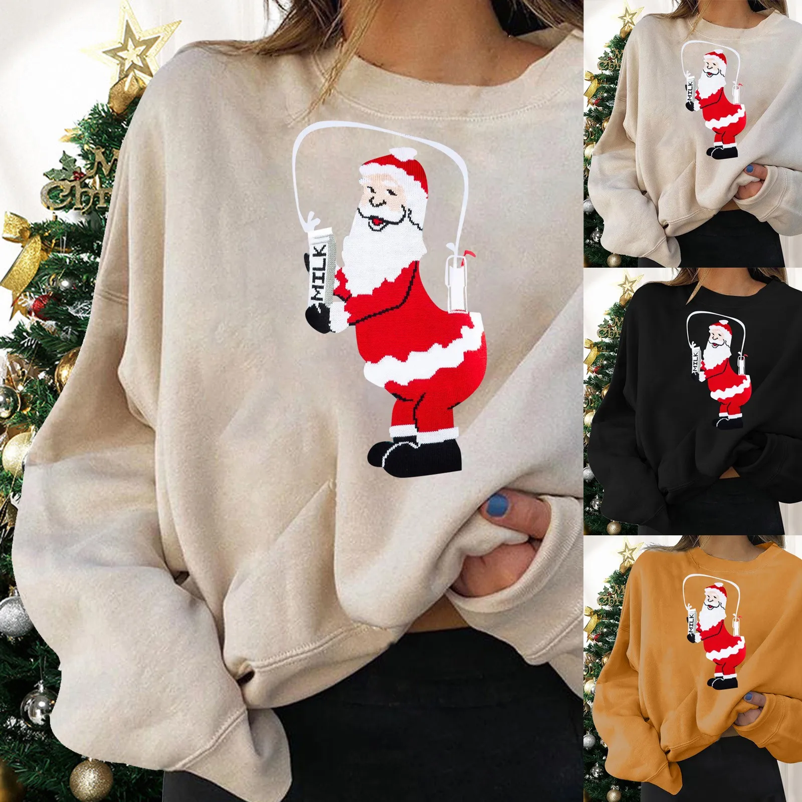 

Hoodies Zippe Fast Delivery Holiday Print Pullovers Comfy Women's Long Top Sleeve Christmas Hiliarious Fleece Hoodies for Women