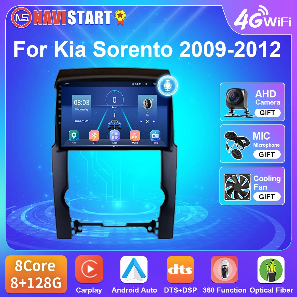 

Автомагнитола NAVISTART для Kia Sorento 2009-2012, мультимедийный видеоплеер с навигацией, GPS, 4G, Wi-Fi, BT, стерео видеокамера, 2 Din, без DVD