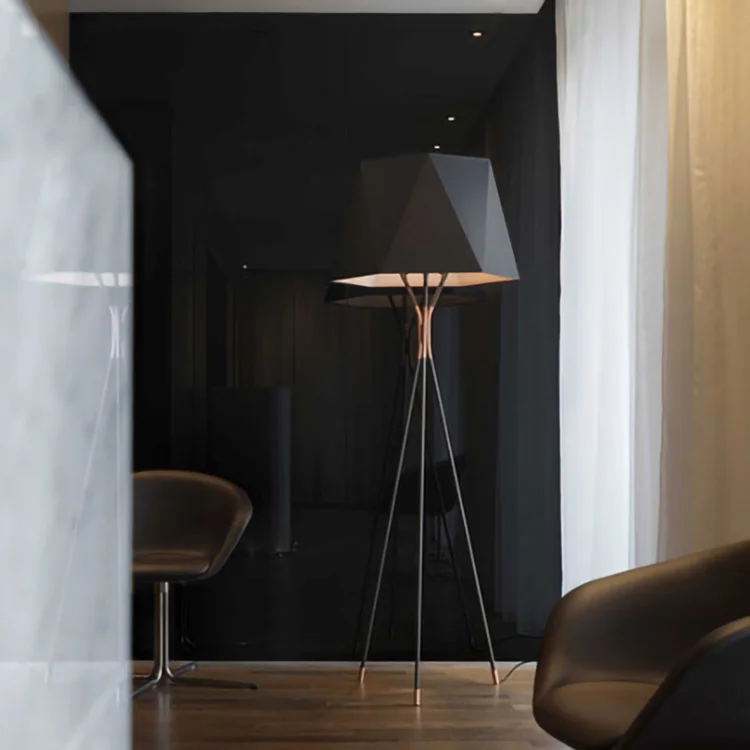 

Нордическая Минималистичная многоугольная художественная тканевая напольная светодиодная лампа, прикроватная лампа для спальни, гостиной, домашний декор, диван, угловая вертикальная лампа