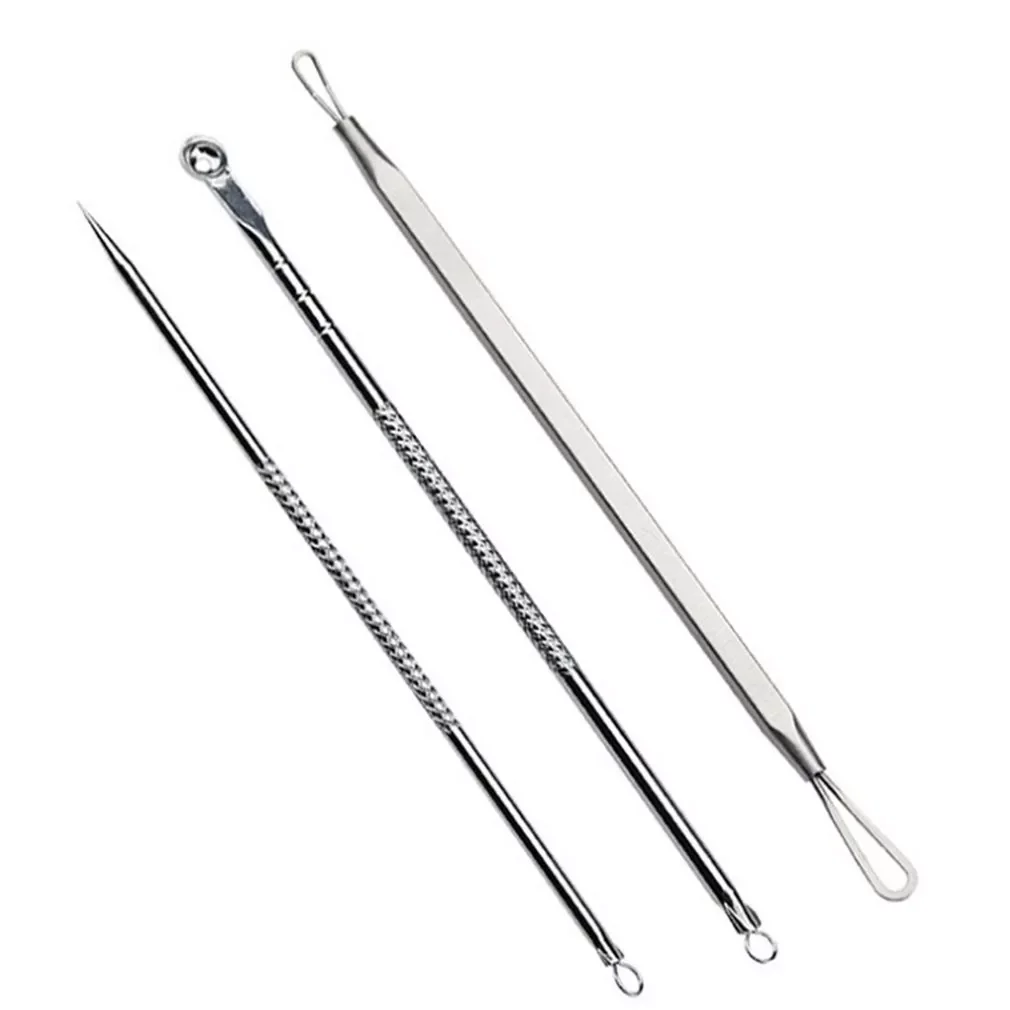 

NEW2023 Double Stainless Steel Acne Needle Acne Removal Tool Face Spot Cleaner Spoon Facial Pore Cleaning Skin Care Tools
