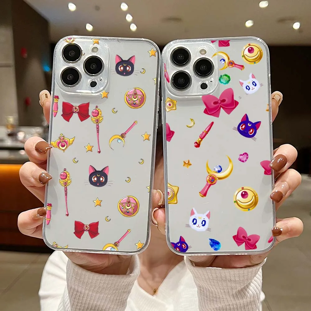 

Sailors Moons Cartoon Phone Case For Samsung A53 A50 A12 A52S A51 A72 A71 A73 A81 A91 A32 A22 A20 A30 A21S 4G Transparent Capa