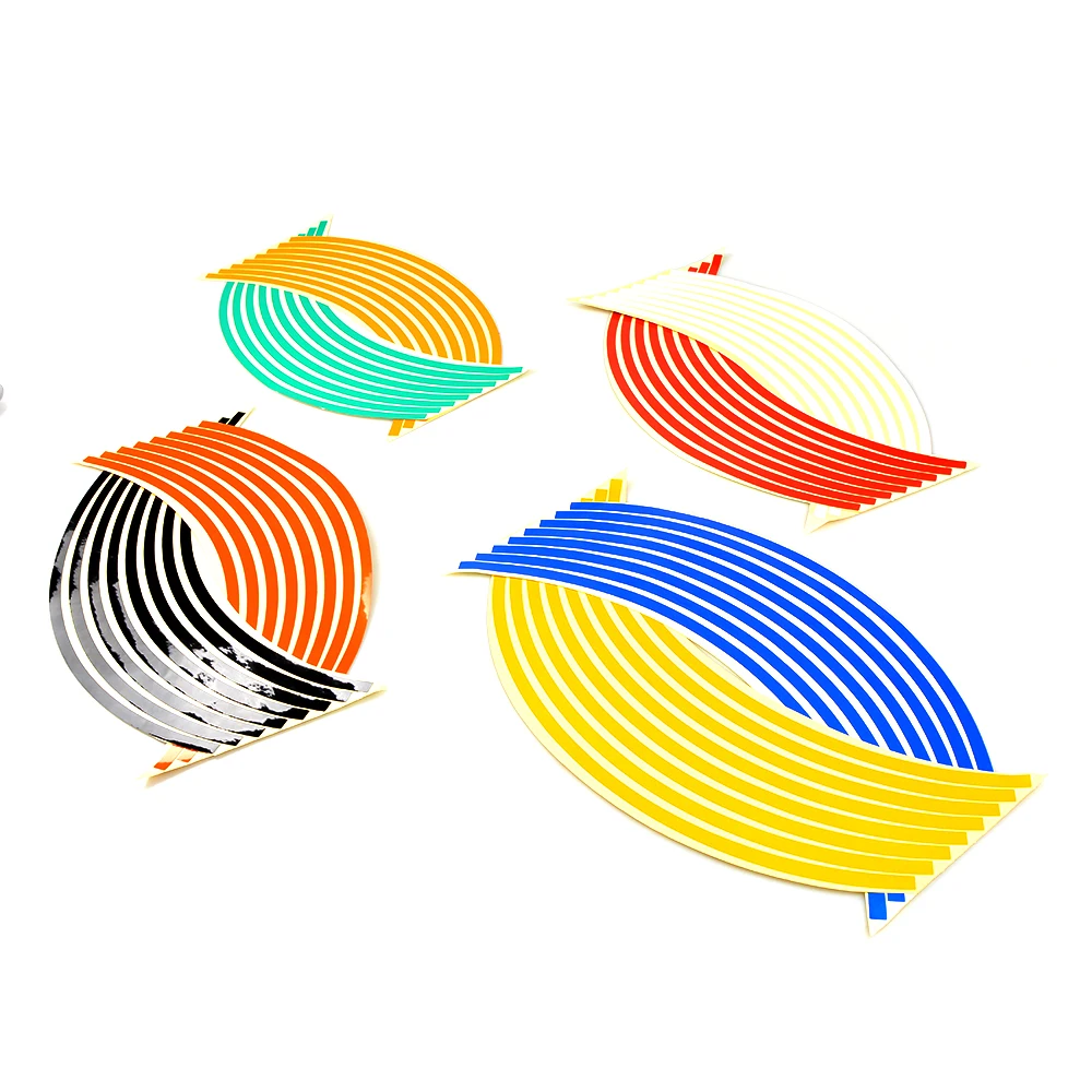 Наклейка на колесо велосипеда-внедорожника светоотражающая Строительная лента