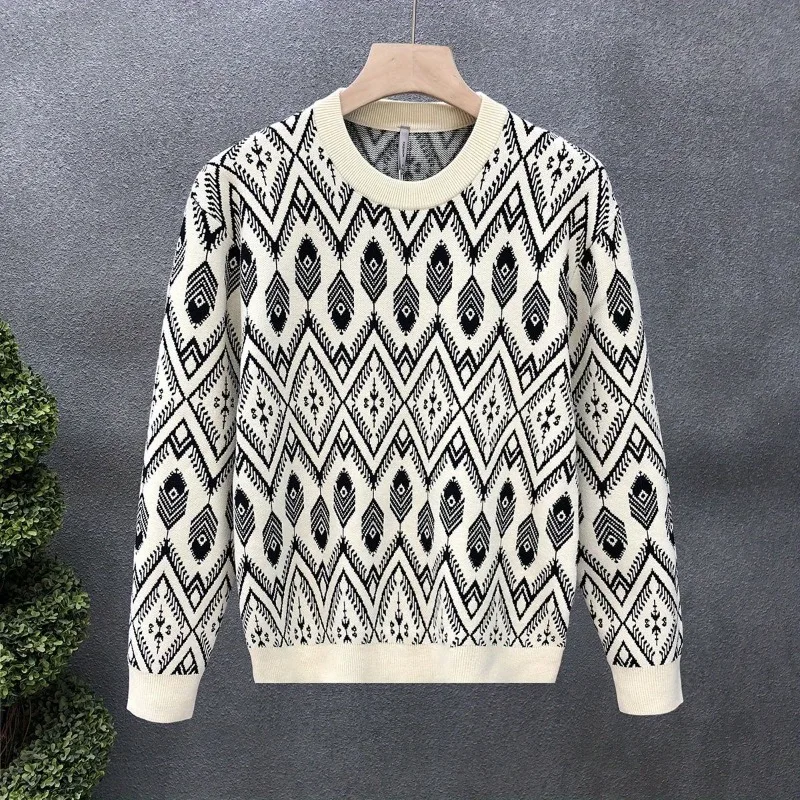 Мужская одежда Осень Зима Модный аргайл Шикарный повседневный универсальный