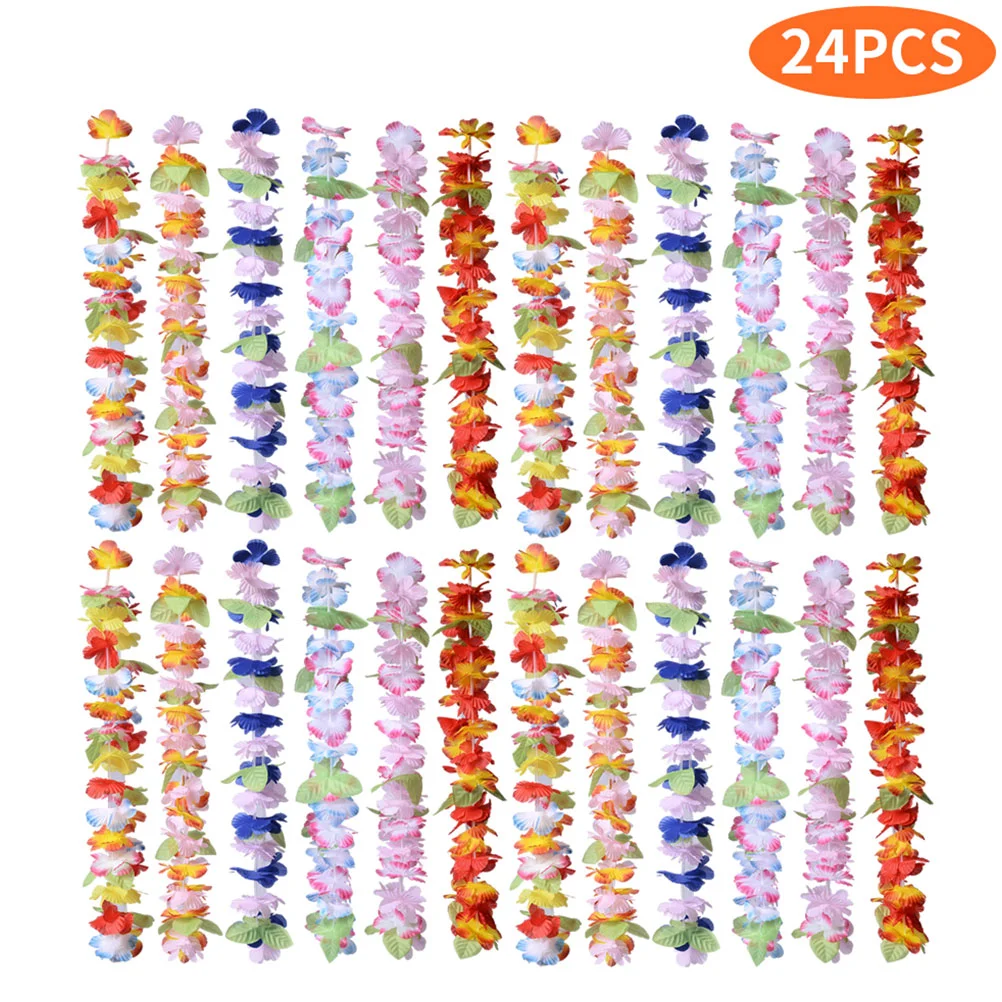 6 шт. гавайское красочное ожерелье из искусственных цветов классическая гирлянда