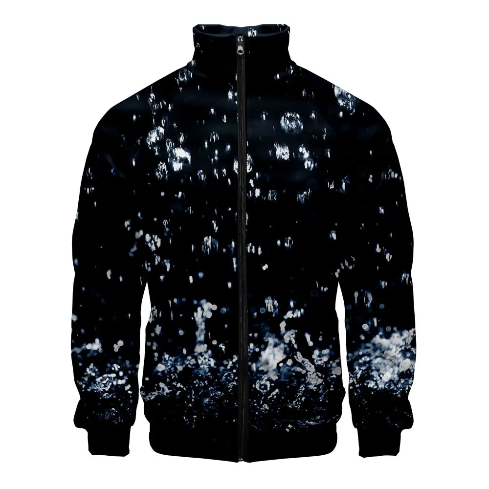 Classic Popular Raglan jackets Rain 3D Print Zipper Jacket Windbreaker Men/Boys Stand Collar Long Sleeve Clothes Jackets