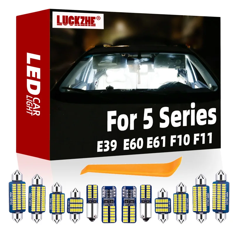 

LUCKZHE For BMW 5 Series E39 E60 E61 F10 F11 1996-2017 Vehicle LED Interior Map Dome Roof Light Kit Canbus Car Accessories