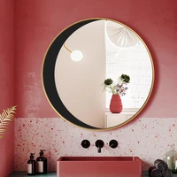 black frame bathroom mirror hanging self stick metal round bathroom mirror vanity clear espejos con luces bathroom accessories