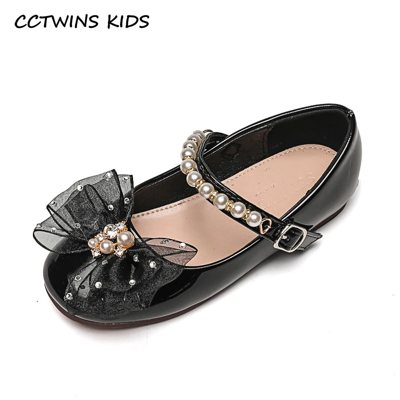 

Girls Flats 2022 Spring Fashion Princess Dress Shoes Baby Kids Shoes Patent Brand Mary Jane Rhinestone Pearl Red Shoes Soft Sole