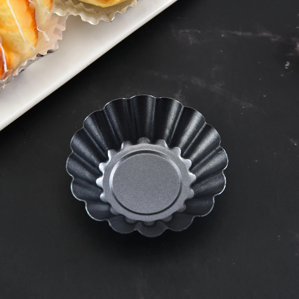 

6/12pcs Carbon Steel Egg Tart Mold Thickened Lace Non-Stick Cake Mold Cupcake Egg Tart Tartlet Baking Mold Pizza Pan Bakeware