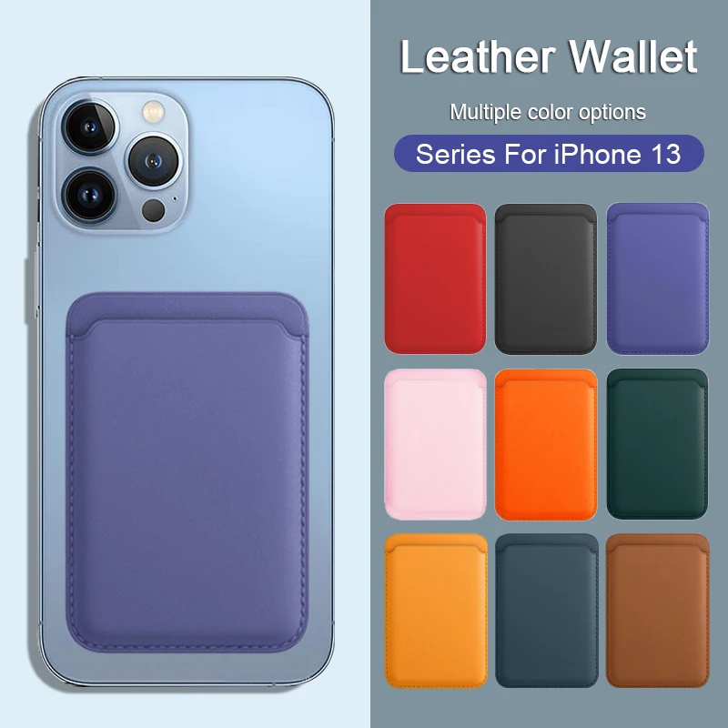 

Official Magnetic Macsafe Leather Wallet Pouch Card Holder Bag Case For IPhone 12 13 11 Pro Max Mac Safe Adsorption Back Cover