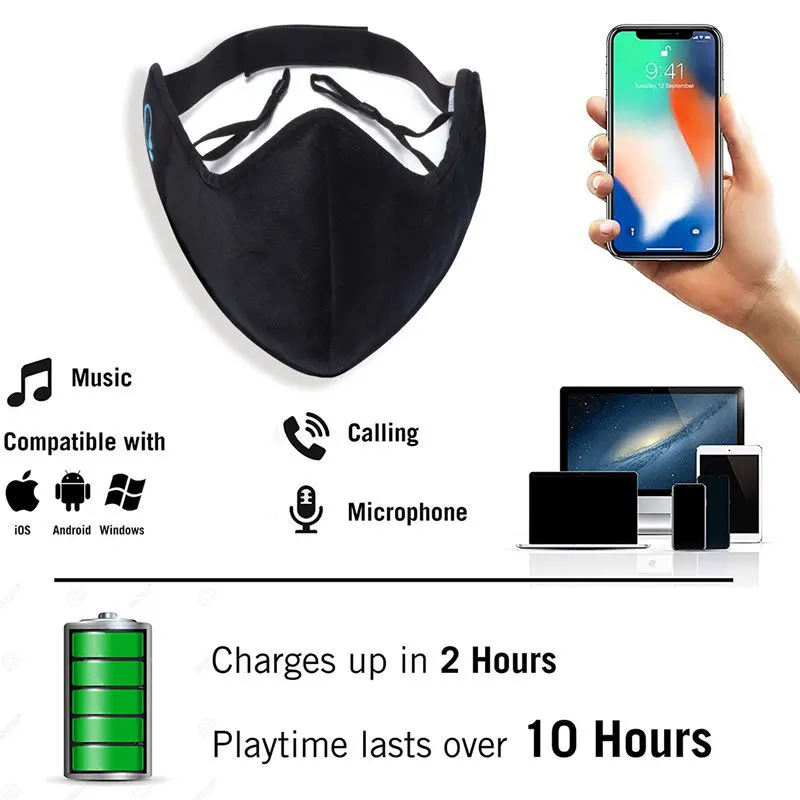 Беспроводные наушники bluetooth наушники-маска для сна уличные с маской звонков