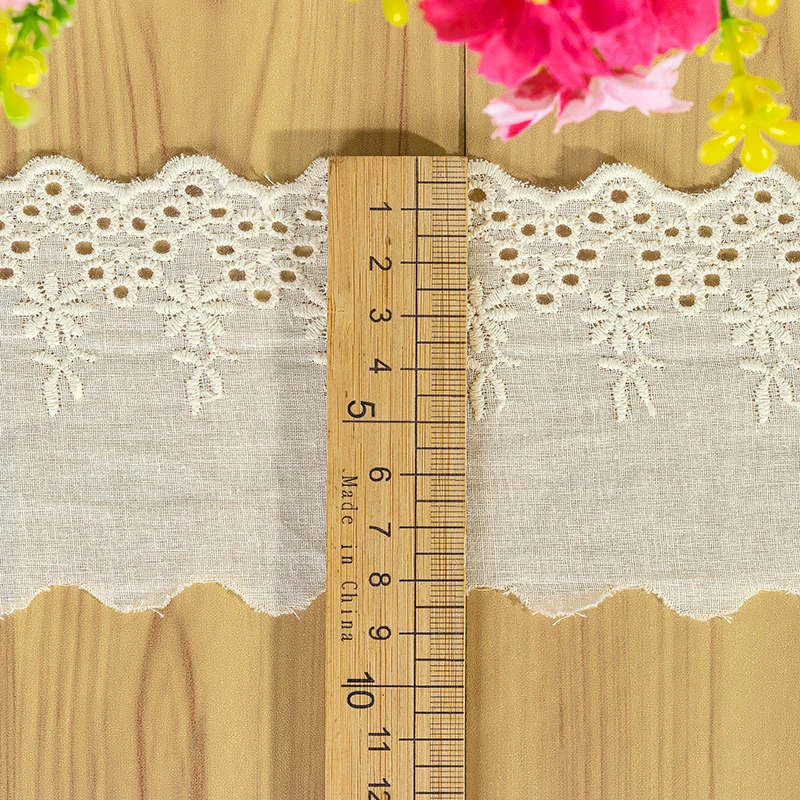 Кружевная гипюровая кружевная вышивка 100% хлопчатобумажная ткань красивая