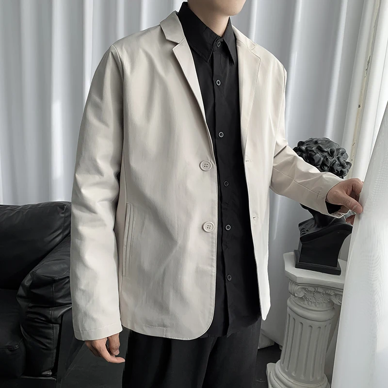 

Корейская версия модного красивого мужского маленького костюма, Повседневная универсальная однотонная куртка для весны и осени