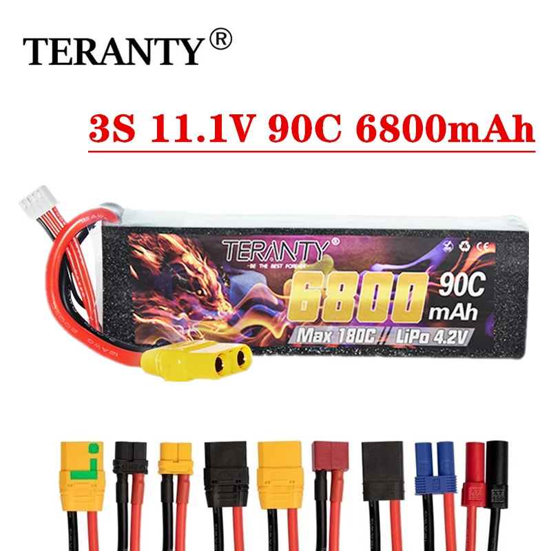 

Оригинал TERANTY 3S 11,1 V 6800mAh LiPo батарея для FPV гоночного дрона RC квадрокоптера запасные части 90C 11,1 V батарея с XT60/XT90