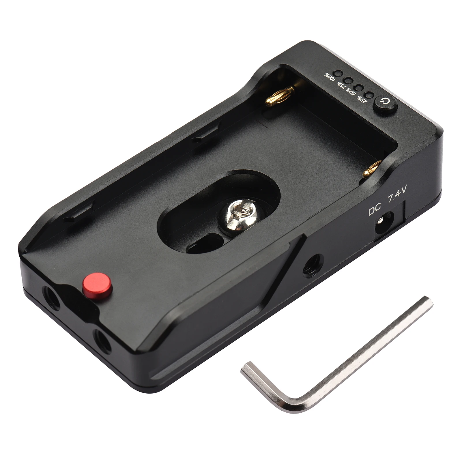 

NP-F Battery Charger Metal Battery Adapter Plate with Type-C Bi-directional Charging Port Cold Shoe Adapter 1/4 Inch Screw Hole